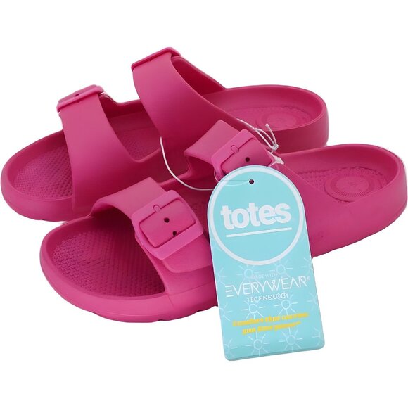 Pink Totes Women's Sol Bounce Slide Sandals with Buckle - Size 7 - Picture 2 of 6